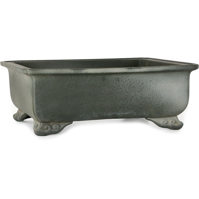 Rectangular unglazed bonsai pot by Houtoku - 339 x 280 x 125 mm