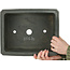 Rectangular unglazed bonsai pot by Houtoku - 339 x 280 x 125 mm