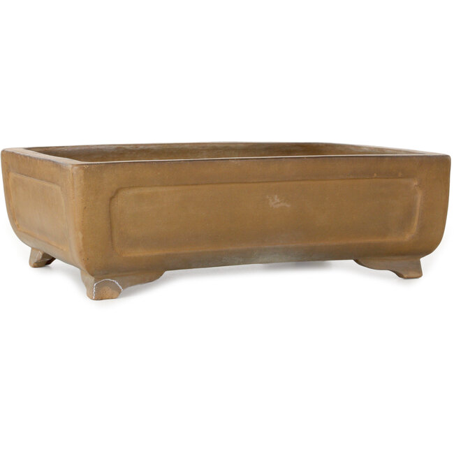 Rectangular unglazed bonsai pot by Shoko - 420 x 313 x 135 mm