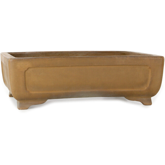 Rectangular unglazed bonsai pot by Shoko - 420 x 313 x 135 mm