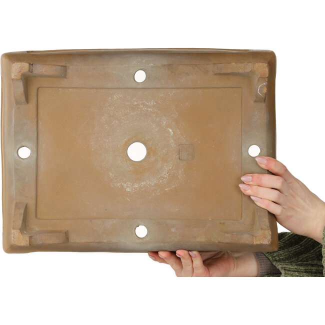 Maceta rectangular sin esmaltar para bonsái de Shoko - 420 x 313 x 135 mm