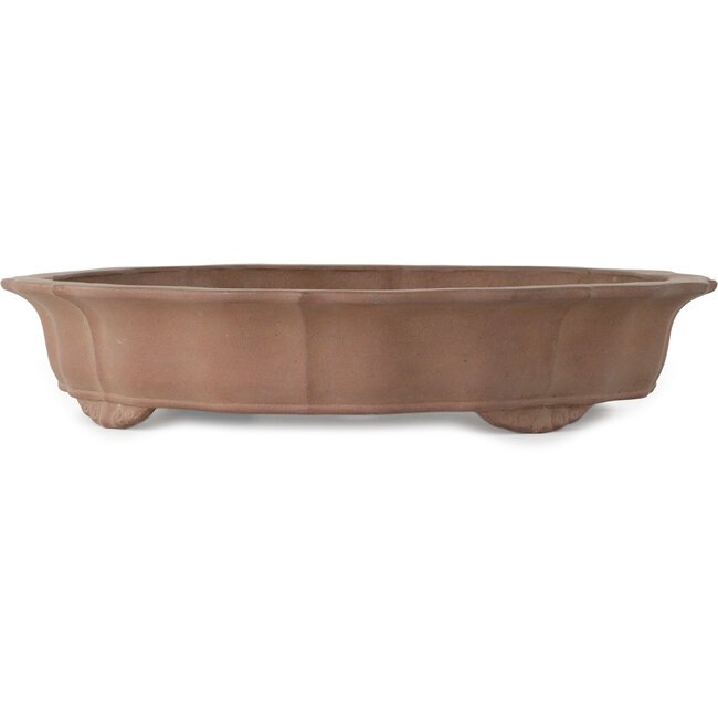 Lotus unglazed bonsai pot by Keizan - 495 x 495 x 95 mm