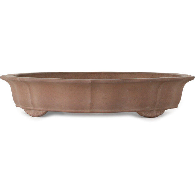 Lotus unglazed bonsai pot by Keizan - 495 x 495 x 95 mm