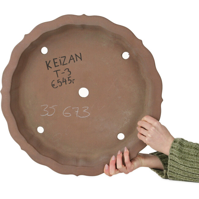 Pot à bonsaï Lotus non émaillé de Keizan - 495 x 495 x 95 mm