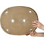 Ovale, ongeglazuurde bonsaipot van Keizan - 510 x 385 x 65 mm
