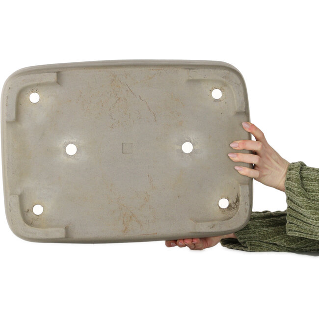 Pot à bonsaï rectangulaire non émaillé de Seizan (M. Kataoka Makoto) - 492 x 362 x 130 mm