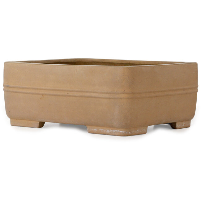 Maceta rectangular sin esmaltar para bonsái de Shouzan Kaneshou (Masami Watanabe) - 375 x 288 x 148 mm