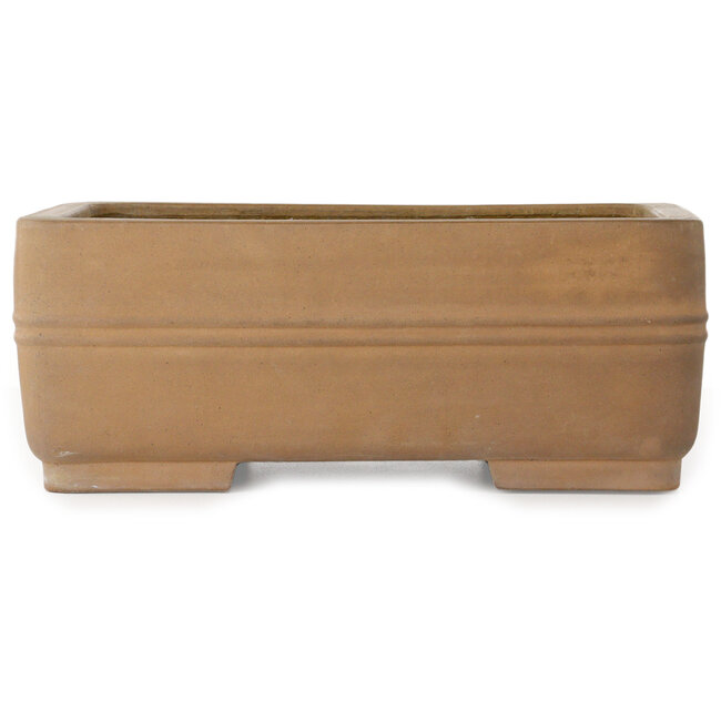 Rectangular unglazed bonsai pot by Shouzan Kaneshou (Masami Watanabe) - 375 x 288 x 148 mm
