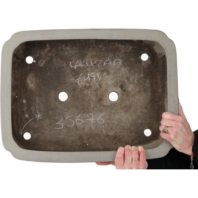 Pot à bonsaï rectangulaire non émaillé de Kakuzan - 476 x 358 x 125 mm