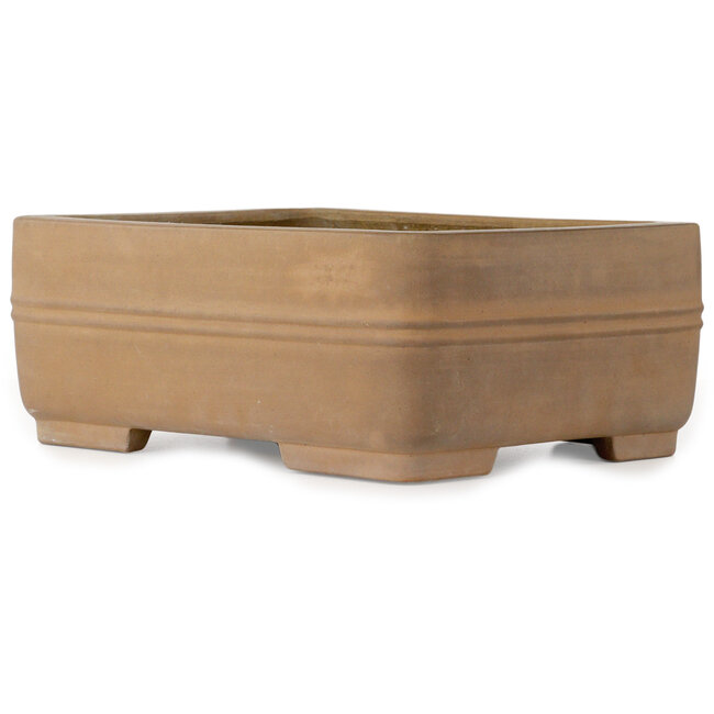 Rectangular unglazed bonsai pot by Shouzan Kaneshou (Masami Watanabe) - 375 x 288 x 148 mm