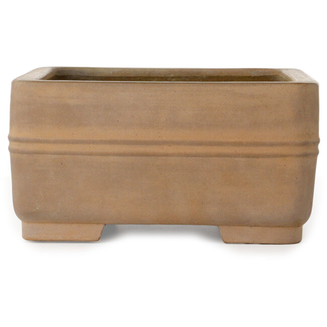Vaso bonsai rettangolare non smaltato di Shouzan Kaneshou (Masami Watanabe) - 375 x 288 x 148 mm