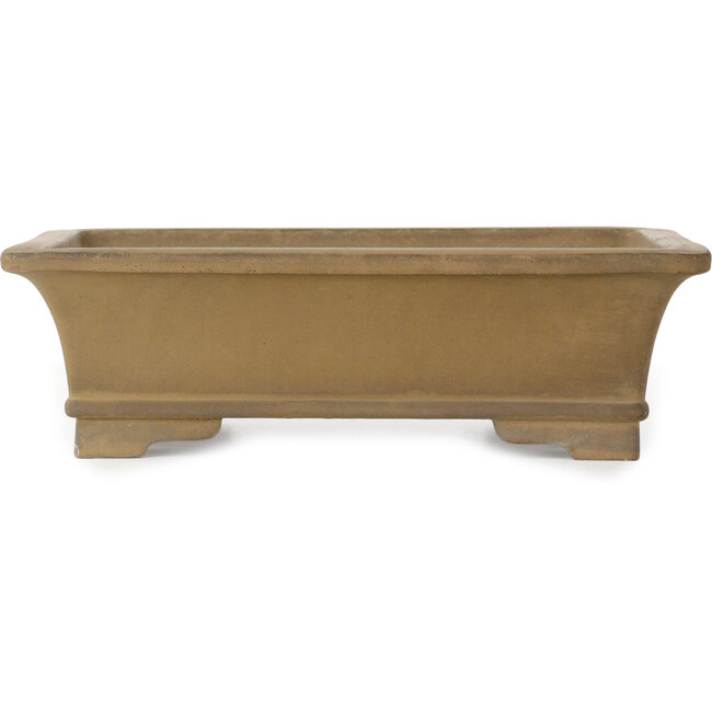 Rectangular unglazed bonsai pot by Yohen - 410 x 312 x 120 mm