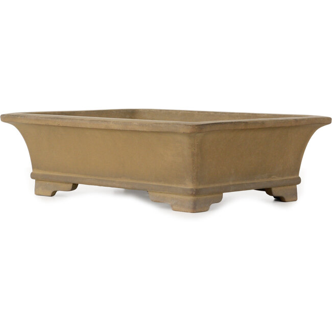 Rectangular unglazed bonsai pot by Yohen - 410 x 312 x 120 mm