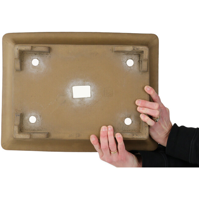 Pot à bonsaï rectangulaire non émaillé de Yohen - 410 x 312 x 120 mm