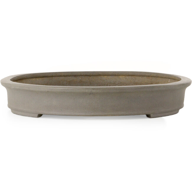 Oval unglazed bonsai pot by Houmei (Kataoka Yoshiaki) - 560 x 393 x 63 mm
