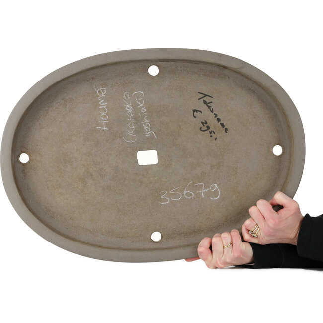Pot à bonsaï ovale non émaillé par Houmei (Kataoka Yoshiaki) - 560 x 393 x 63 mm