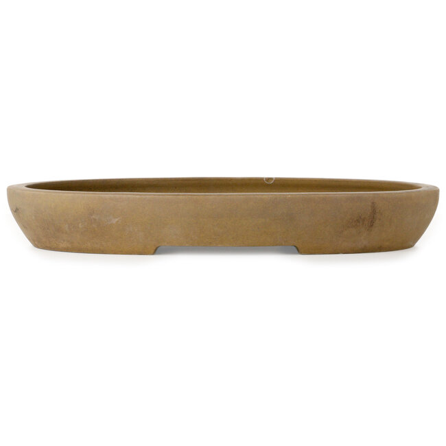Oval unglazed bonsai pot by Maruhei - 525 x 377 x 68 mm