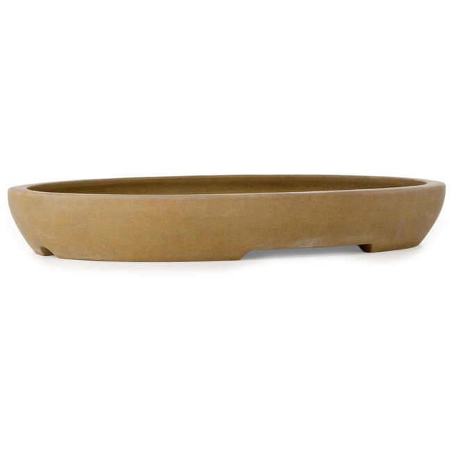 Maceta ovalada sin esmaltar para bonsái de Maruhei - 525 x 377 x 68 mm