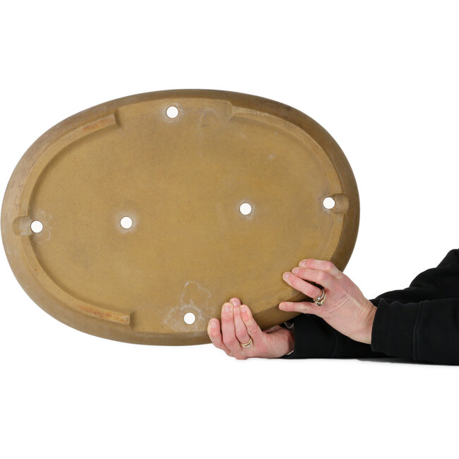 Maceta ovalada sin esmaltar para bonsái de Maruhei - 525 x 377 x 68 mm