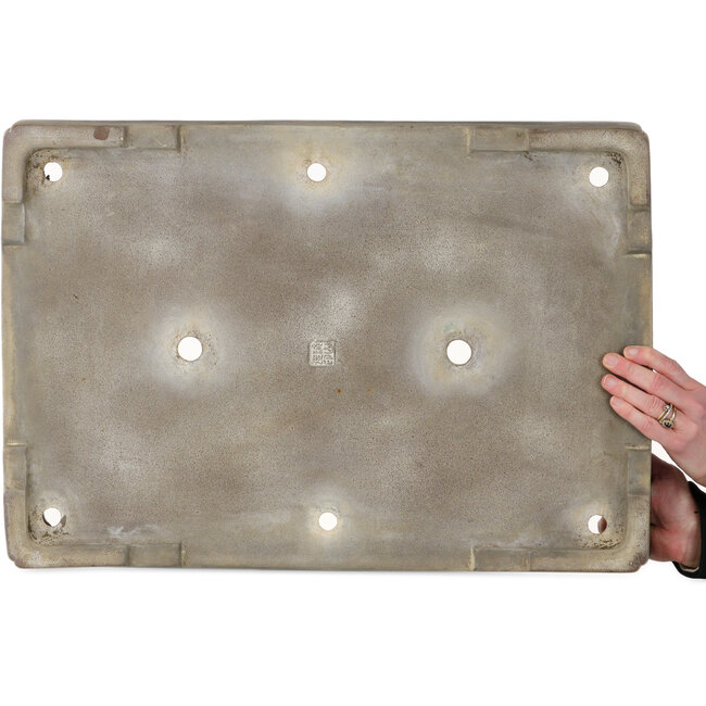 Maceta rectangular sin esmaltar para bonsái de Seizan (Sr. Kataoka Makoto) - 607 x 425 x 100 mm