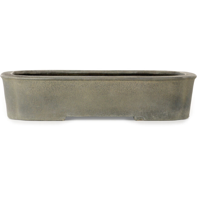 Mokko unglazed bonsai pot by Aiba Koyou - 380 x 300 x 80 mm