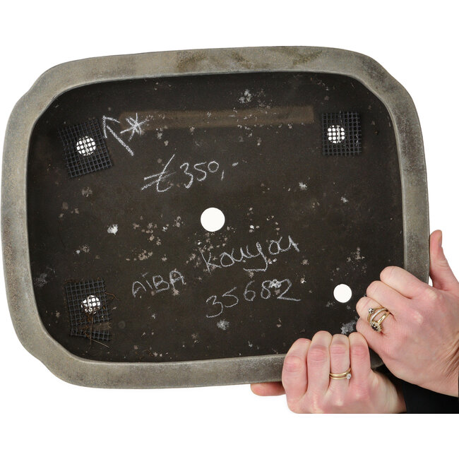 Unglasierter Mokko-Bonsaitopf von Aiba Koyou – 380 x 300 x 80 mm