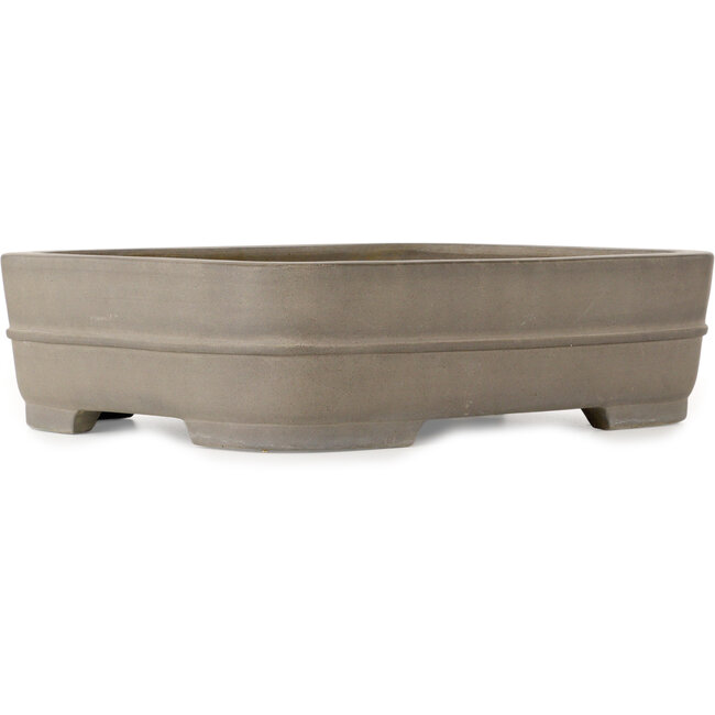 Ovaler, unglasierter Bonsai-Topf von Keizan – 465 x 363 x 123 mm