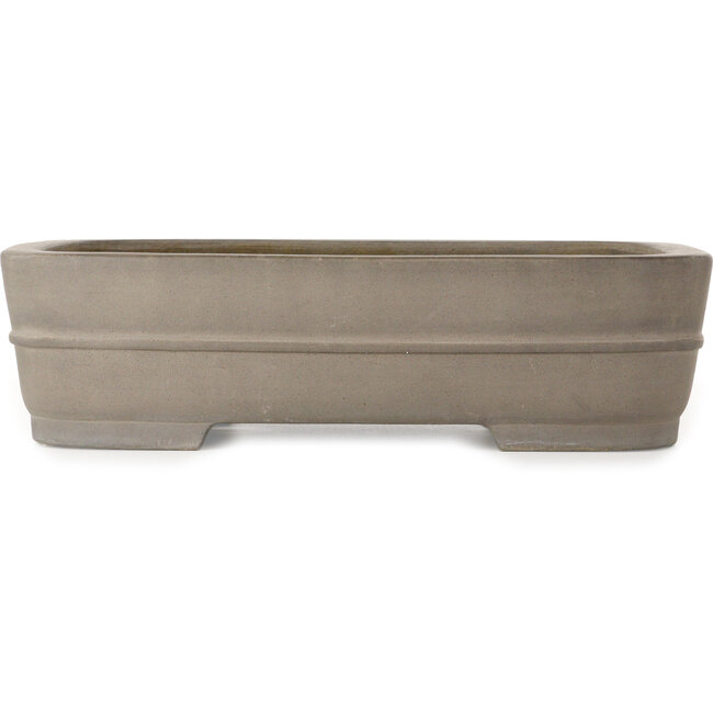 Oval unglazed bonsai pot by Keizan - 465 x 363 x 123 mm