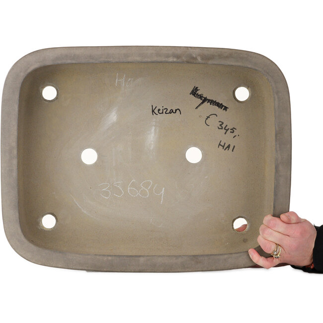 Pot à bonsaï ovale non émaillé de Keizan - 465 x 363 x 123 mm