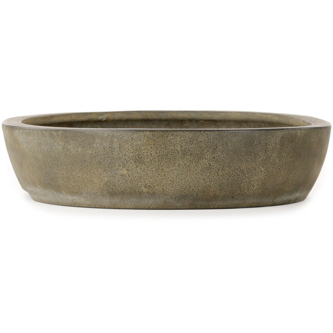 Oval unglazed bonsai pot by Yamaaki - 498 x 407 x 90 mm