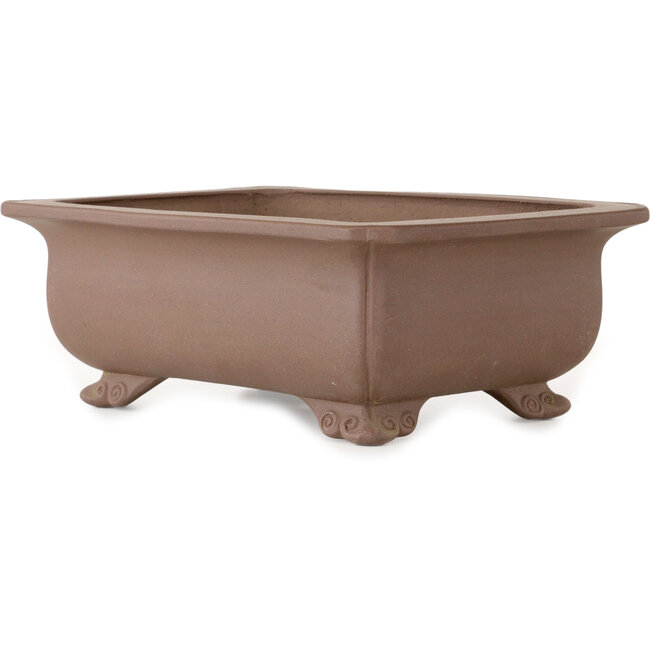 Maceta rectangular sin esmaltar para bonsái de Keizan - 285 x 220 x 100 mm