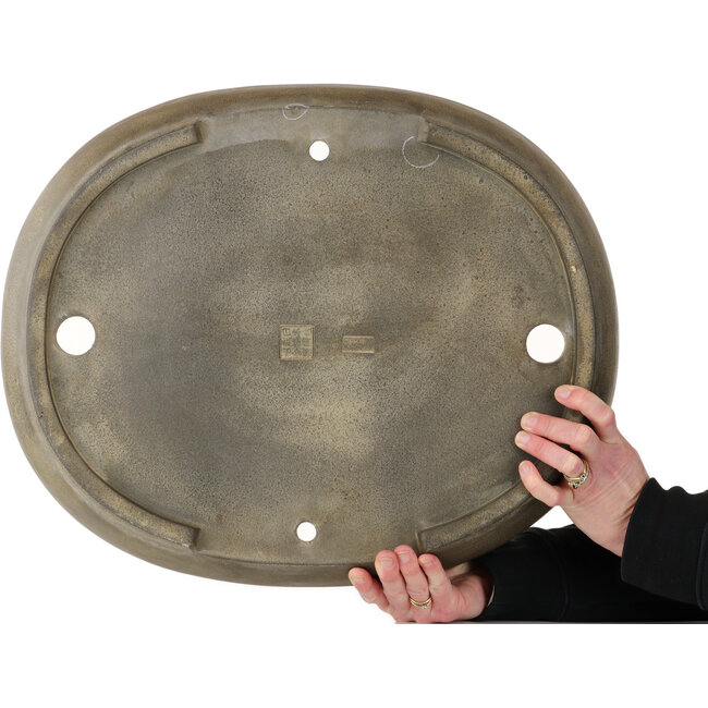 Ovale, ongeglazuurde bonsaipot van Yamaaki - 498 x 407 x 90 mm
