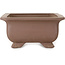 Rectangular unglazed bonsai pot by Keizan - 285 x 220 x 100 mm