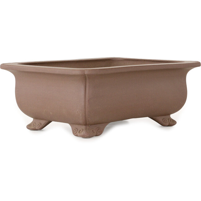 Rectangular unglazed bonsai pot by Keizan - 285 x 220 x 100 mm