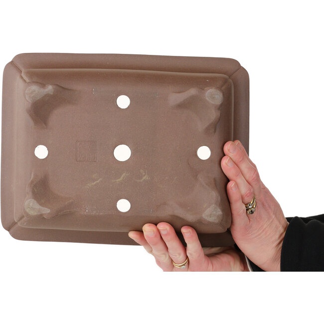 Pot à bonsaï rectangulaire non émaillé de Keizan - 285 x 220 x 100 mm