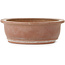 Pot à bonsaï ovale non émaillé de Suishoen Hekisui - 402 x 347 x 115 mm
