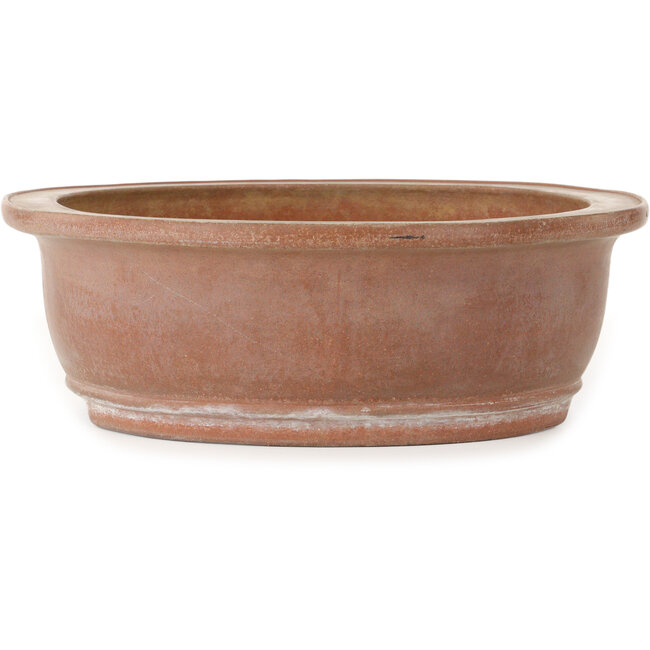 Pot à bonsaï ovale non émaillé de Suishoen Hekisui - 402 x 347 x 115 mm