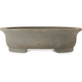 Kisen Ikkoudou 423 mm oval unglazed bonsai pot by Kisen Ikkoudou, Tokoname, Japan