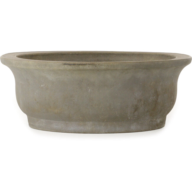 Ovaler, unglasierter Bonsaitopf von Kisen Ikkoudou – 423 x 335 x 110 mm
