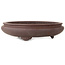 Round unglazed bonsai pot by Tazan - 358 x 358 x 87 mm