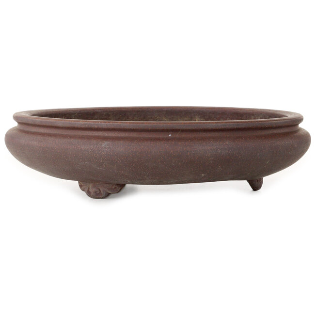 Round unglazed bonsai pot by Tazan - 358 x 358 x 87 mm