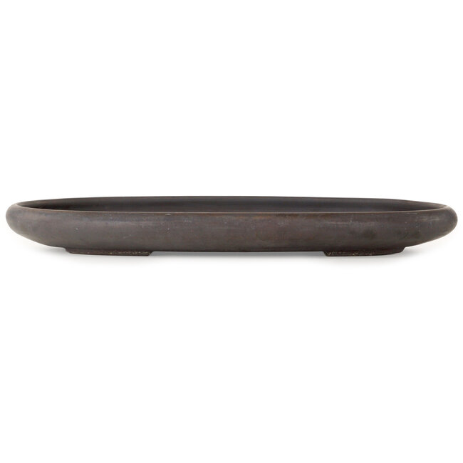Oval unglazed bonsai pot by Keizan - 472 x 322 x 45 mm