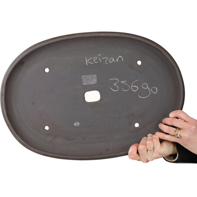 Pot à bonsaï ovale non émaillé de Keizan - 472 x 322 x 45 mm