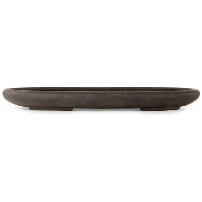 Oval unglazed bonsai pot by Keizan - 568 x 397 x 50 mm