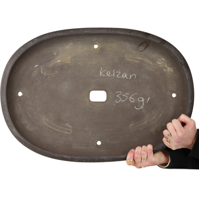 Maceta ovalada sin esmaltar para bonsái de Keizan - 568 x 397 x 50 mm