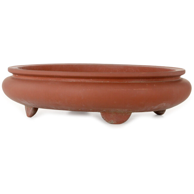 Oval unglazed bonsai pot - 395 x 345 x 95 mm