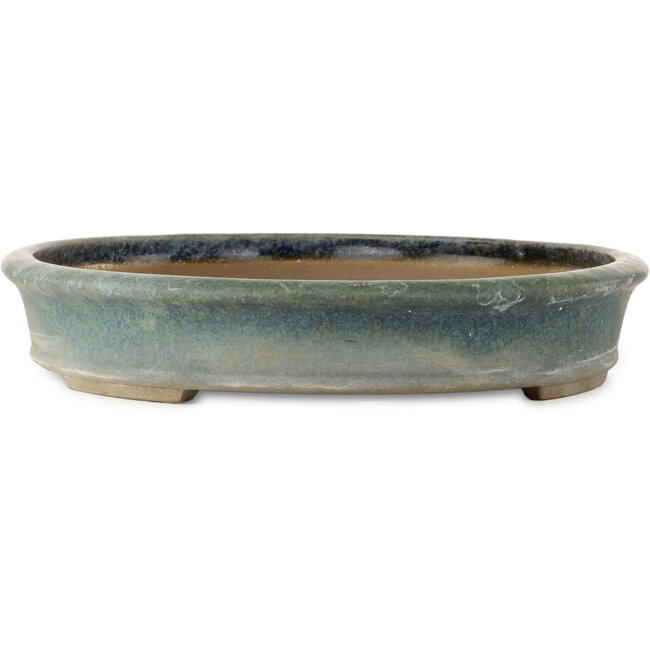 Ovaler, türkisfarbener Bonsai-Topf von Suishoen Hekisui – 635 x 450 x 83 mm