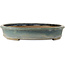 Oval teal bonsai pot by Suishoen Hekisui - 635 x 450 x 83 mm