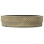 Round unglazed bonsai pot by Aiba Koyou - 348 x 348 x 80 mm
