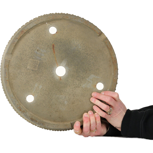 Ronde, ongeglazuurde bonsaipot van Aiba Koyou - 348 x 348 x 80 mm